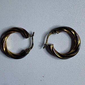 New Copper and Brown Braided Hoop Earrings